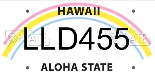 LLD455 Hawaii License Plate