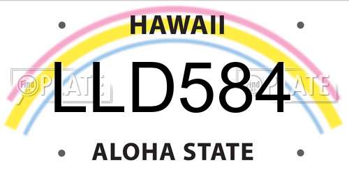 LLD584 Hawaii License Plate