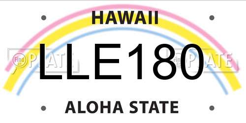 LLE180 Hawaii License Plate
