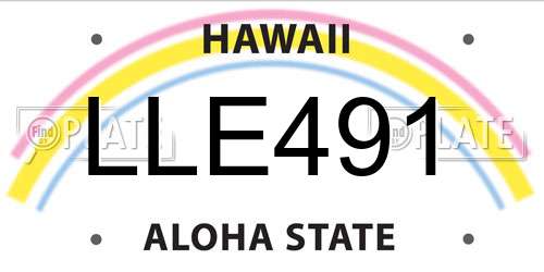 LLE491 Hawaii License Plate