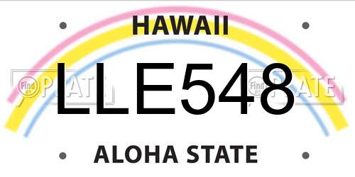 LLE548 Hawaii License Plate
