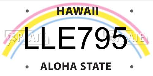 LLE795 Hawaii License Plate
