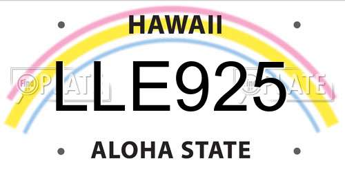LLE925 Hawaii License Plate