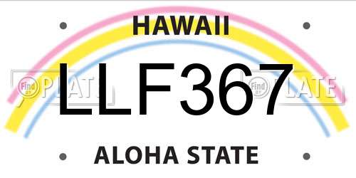 LLF367 Hawaii License Plate