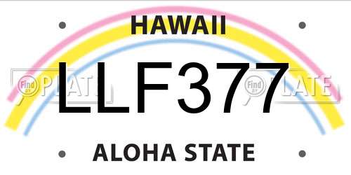 LLF377 Hawaii License Plate