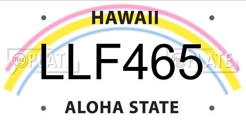 LLF465 Hawaii License Plate