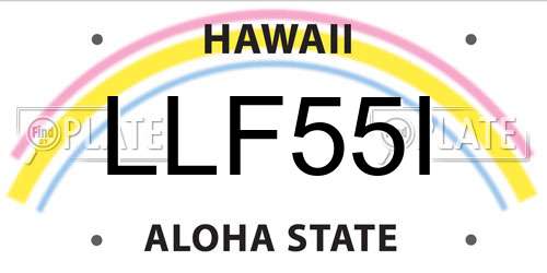 LLF55I Hawaii License Plate