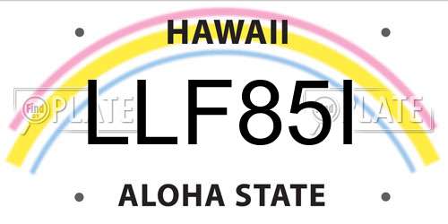 LLF85I Hawaii License Plate