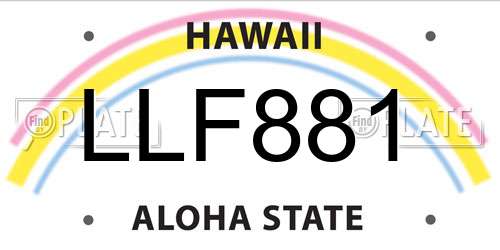 LLF881 Hawaii License Plate