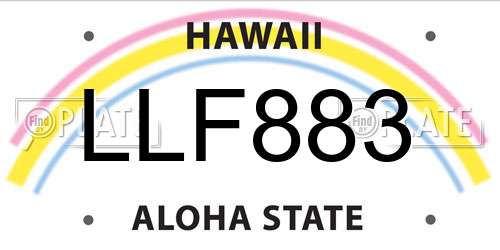 LLF883 Hawaii License Plate