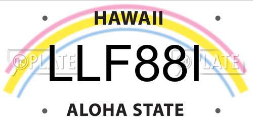 LLF88I Hawaii License Plate
