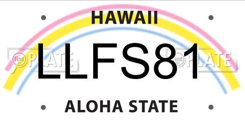 LLFS81 Hawaii License Plate