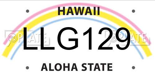 LLG129 Hawaii License Plate