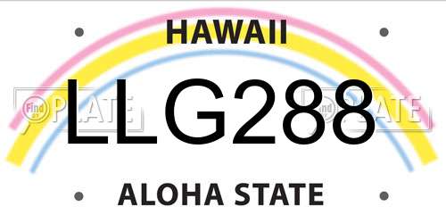 LLG288 Hawaii License Plate