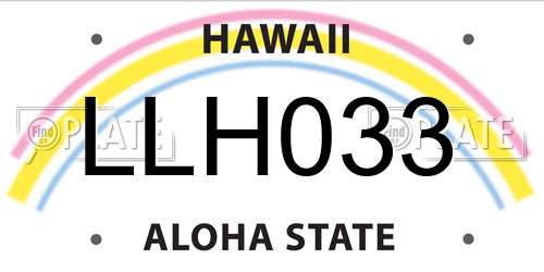 LLH033 Hawaii License Plate