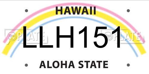 LLH151 Hawaii License Plate