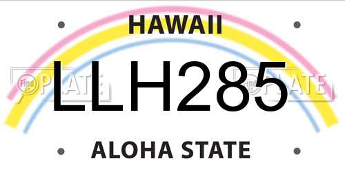 LLH285 Hawaii License Plate