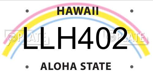 LLH402 Hawaii License Plate