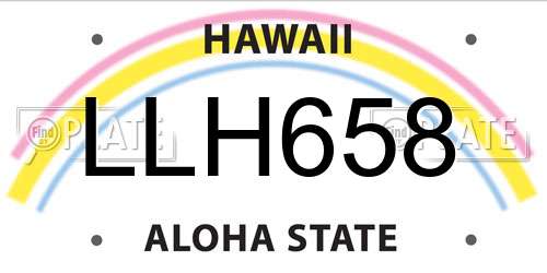 LLH658 Hawaii License Plate