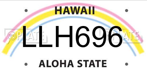 LLH696 Hawaii License Plate