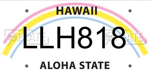 LLH818 Hawaii License Plate