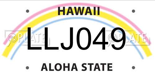 LLJ049 Hawaii License Plate