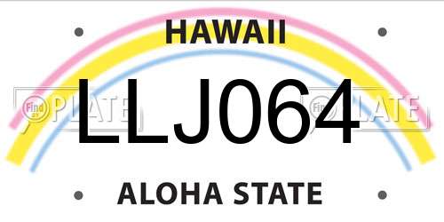 LLJ064 Hawaii License Plate