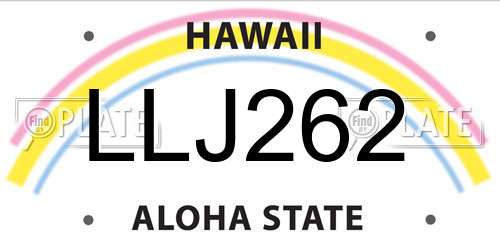 LLJ262 Hawaii License Plate