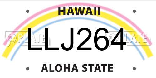 LLJ264 Hawaii License Plate