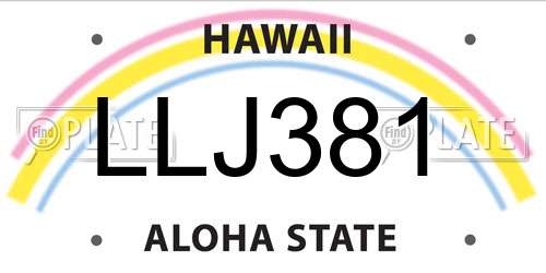 LLJ381 Hawaii License Plate