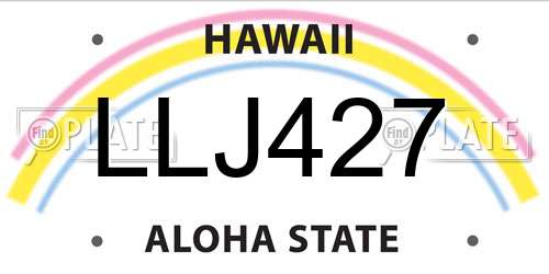 LLJ427 Hawaii License Plate