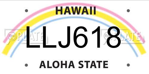 LLJ618 Hawaii License Plate