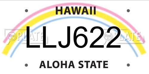 LLJ622 Hawaii License Plate