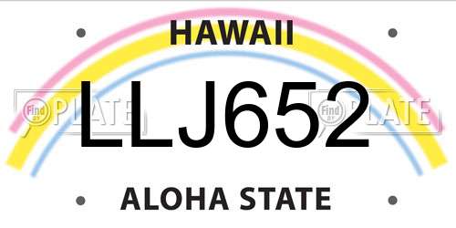 LLJ652 Hawaii License Plate