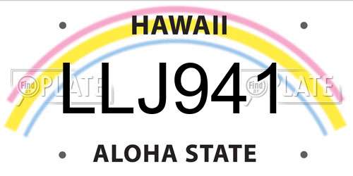 LLJ941 Hawaii License Plate