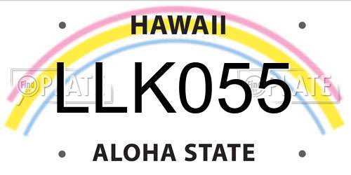 LLK055 Hawaii License Plate