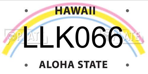 LLK066 Hawaii License Plate