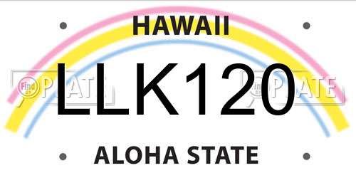 LLK120 Hawaii License Plate