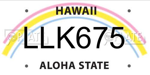 LLK675 Hawaii License Plate