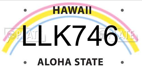 LLK746 Hawaii License Plate