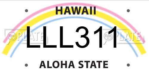 LLL311 Hawaii License Plate