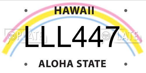 LLL447 Hawaii License Plate