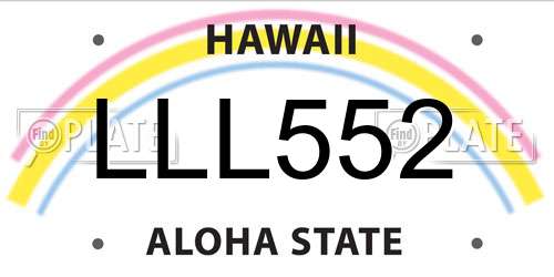 LLL552 Hawaii License Plate