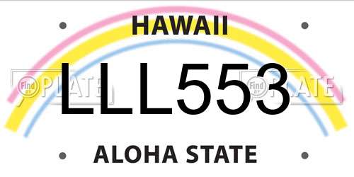 LLL553 Hawaii License Plate