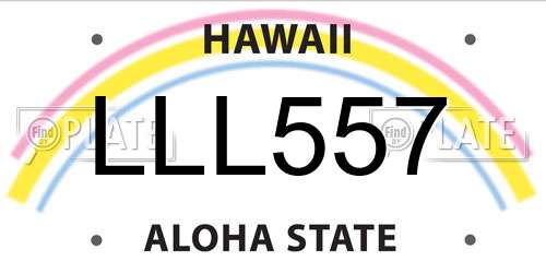 LLL557 Hawaii License Plate