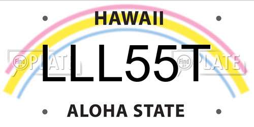 LLL55T Hawaii License Plate
