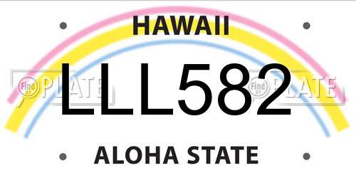 LLL582 Hawaii License Plate