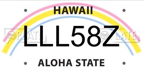 LLL58Z Hawaii License Plate