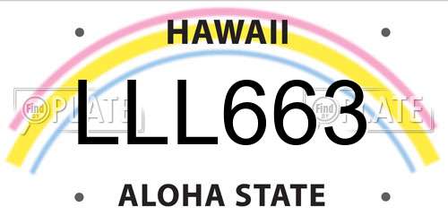 LLL663 Hawaii License Plate