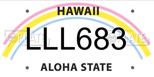 LLL683 Hawaii License Plate